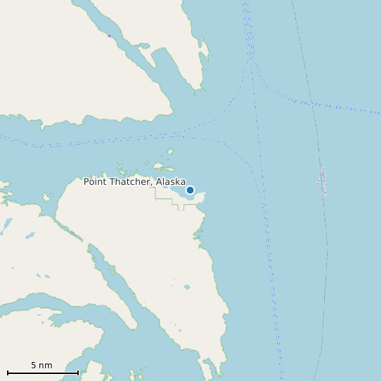 Map of Point Thatcher, Alaska Tide Prediction Station