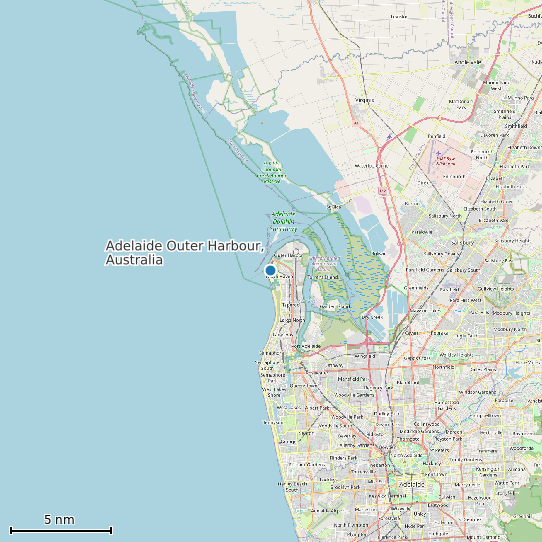Map of Adelaide Outer Harbour, Australia Tide Prediction Station