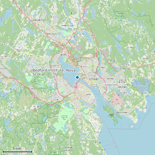Map of Bedford Institute, Nova Scotia Tide Prediction Station