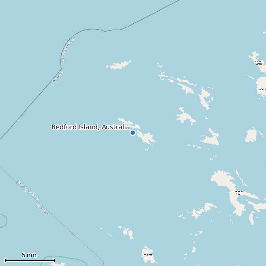 Map of Bedford Island, Australia Tide Prediction Station