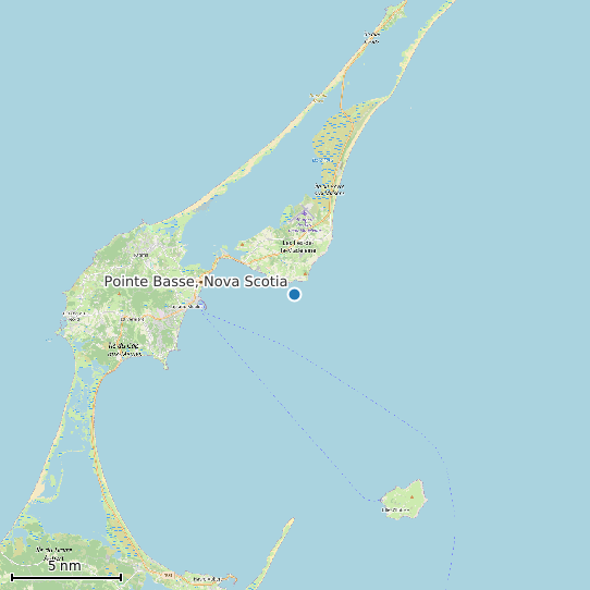 Map of Pointe Basse, Nova Scotia Tide Prediction Station