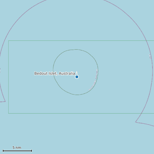 Map of Bedout Islet, Australia Tide Prediction Station