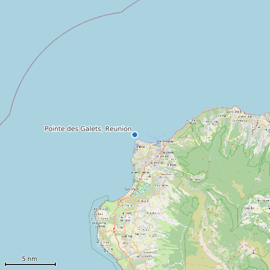 Map of Pointe des Galets, Reunion Tide Prediction Station