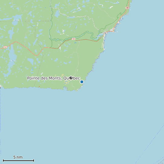 Map of Pointe des Monts, Qu�bec Tide Prediction Station