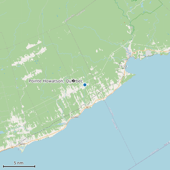 Map of Pointe Howatson, Qu�bec Tide Prediction Station
