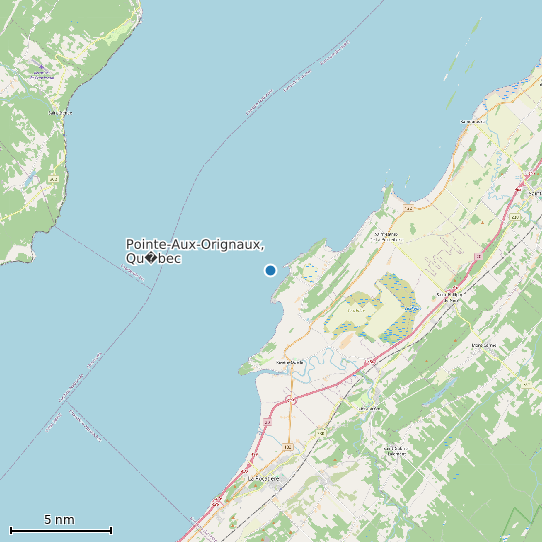 Map of Pointe-Aux-Orignaux, Qu�bec Tide Prediction Station