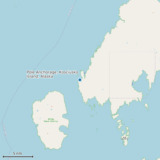 Map of Pole Anchorage, Kosciusko Island, Alaska Tide Prediction Station