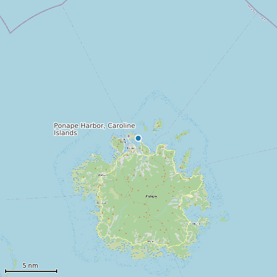Map of Ponape Harbor, Caroline Islands Tide Prediction Station
