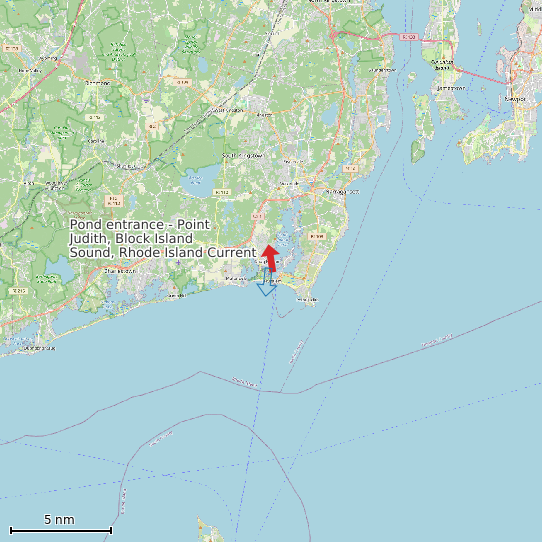 Map of Pond entrance - Point Judith, Block Island Sound, Rhode Island Current Prediction Station