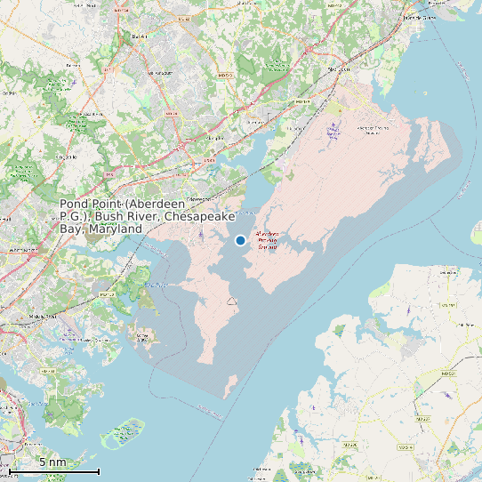 Map of Pond Point (Aberdeen P.G.), Bush River, Chesapeake Bay, Maryland Tide Prediction Station