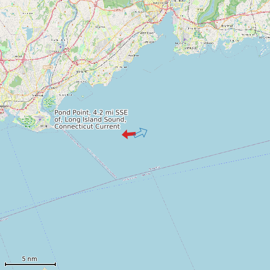 Map of Pond Point, 4.2 mi SSE of, Long Island Sound, Connecticut Current Prediction Station