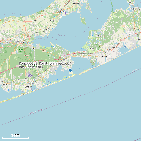 Map of Ponquoque Point, Shinnecock Bay, New York Tide Prediction Station
