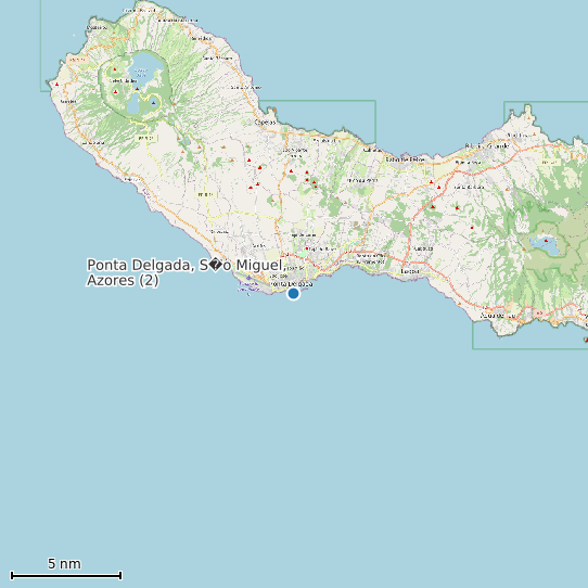 Map of Ponta Delgada, S�o Miguel, Azores (2) Tide Prediction Station