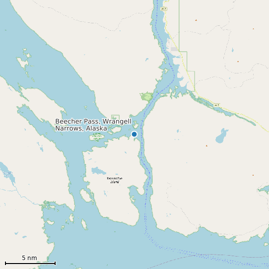 Map of Beecher Pass, Wrangell Narrows, Alaska Tide Prediction Station