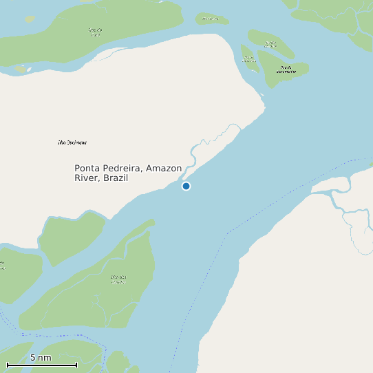 Map of Ponta Pedreira, Amazon River, Brazil Tide Prediction Station