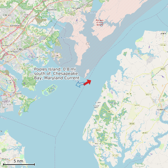Map of Pooles Island, 0.8 mi south of, Chesapeake Bay, Maryland Current Prediction Station
