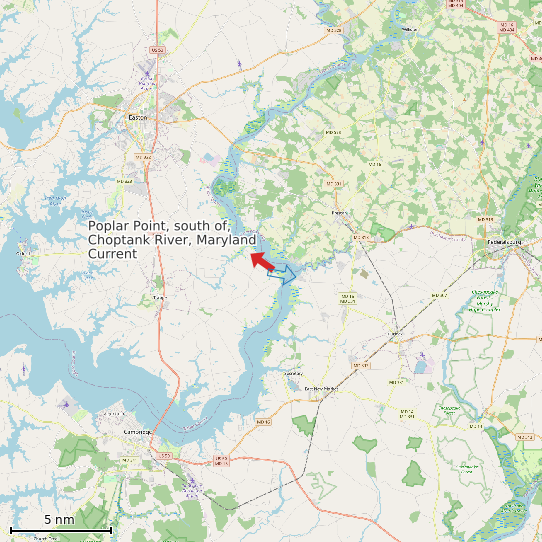 Map of Poplar Point, south of, Choptank River, Maryland Current Prediction Station