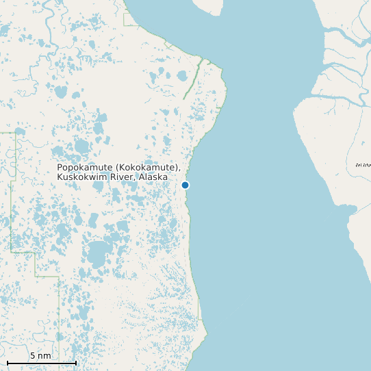 Map of Popokamute (Kokokamute), Kuskokwim River, Alaska Tide Prediction Station