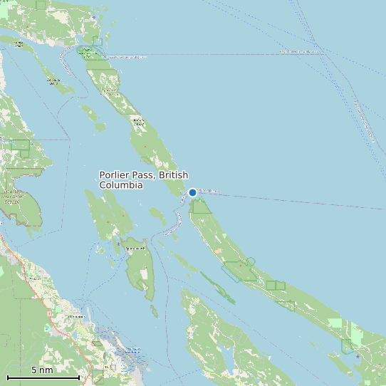 Map of Porlier Pass, British Columbia Tide Prediction Station