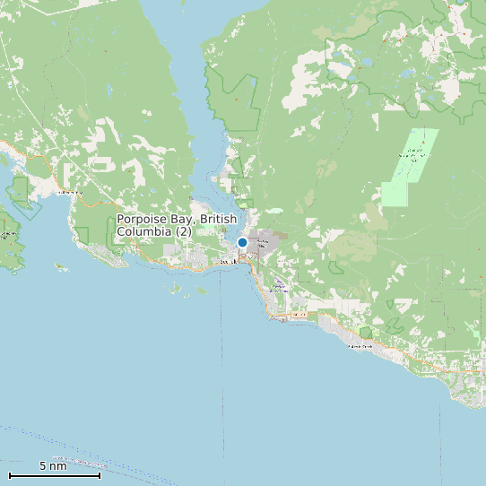 Map of Porpoise Bay, British Columbia (2) Tide Prediction Station