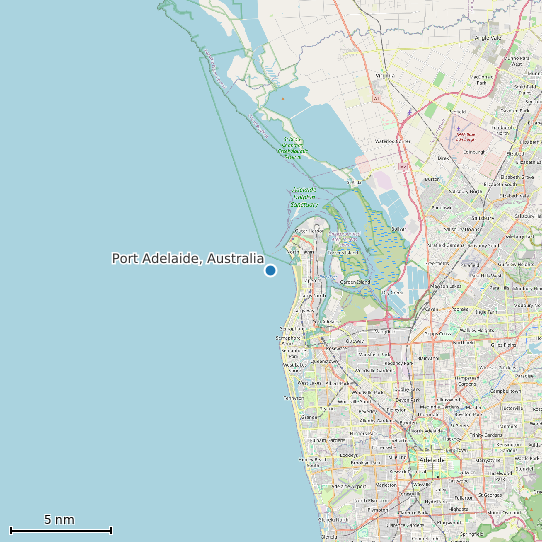 Map of Port Adelaide, Australia Tide Prediction Station