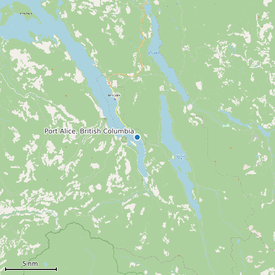Map of Port Alice, British Columbia Tide Prediction Station