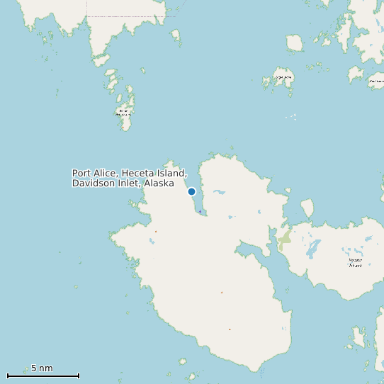 Map of Port Alice, Heceta Island, Davidson Inlet, Alaska Tide Prediction Station
