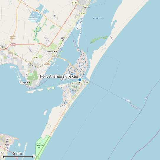 Map of Port Aransas, Texas Tide Prediction Station