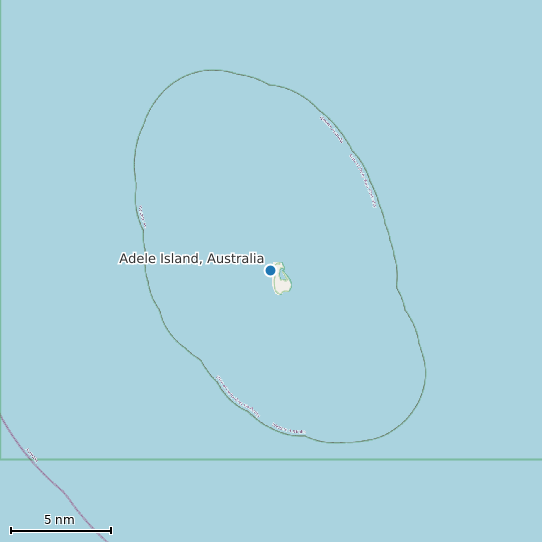 Map of Adele Island, Australia Tide Prediction Station