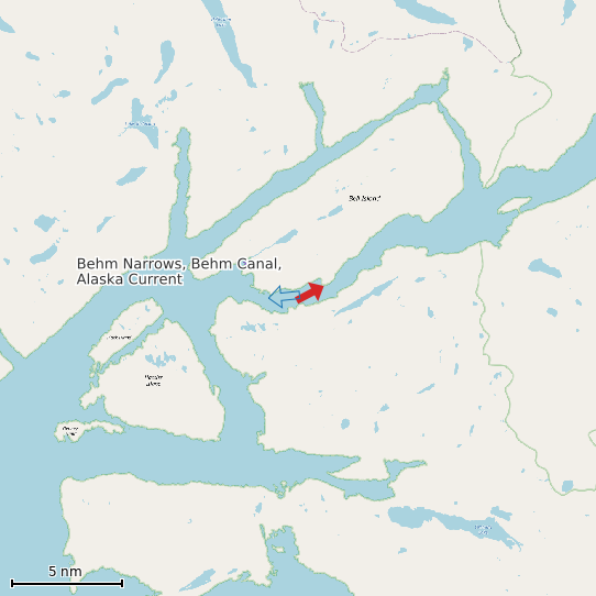 Map of Behm Narrows, Behm Canal, Alaska Current Prediction Station