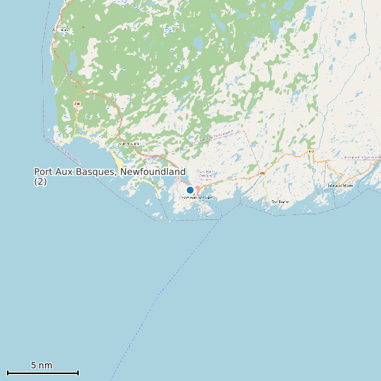 Map of Port Aux Basques, Newfoundland (2) Tide Prediction Station
