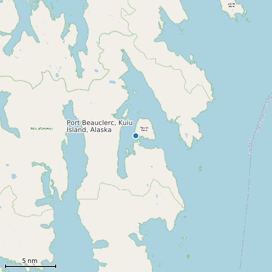 Map of Port Beauclerc, Kuiu Island, Alaska Tide Prediction Station