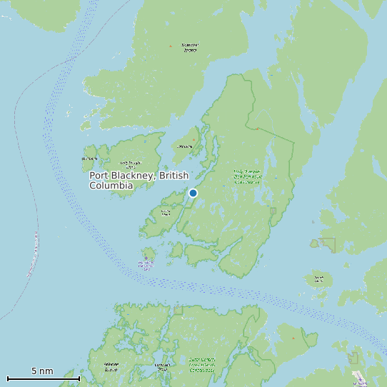 Map of Port Blackney, British Columbia Tide Prediction Station