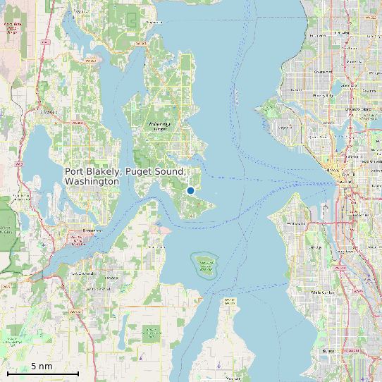 Map of Port Blakely, Puget Sound, Washington Tide Prediction Station