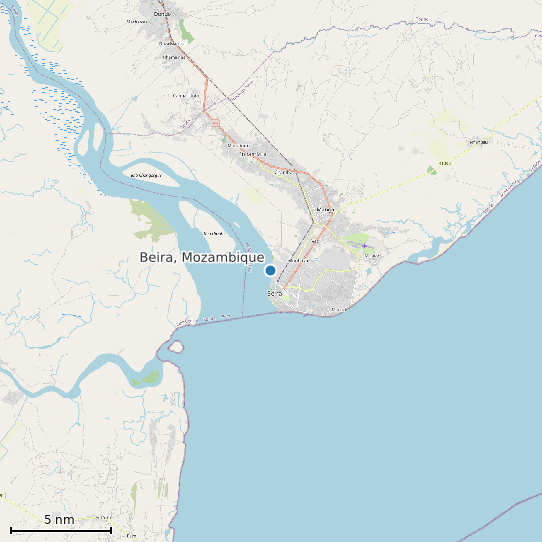 Map of Beira, Mozambique Tide Prediction Station