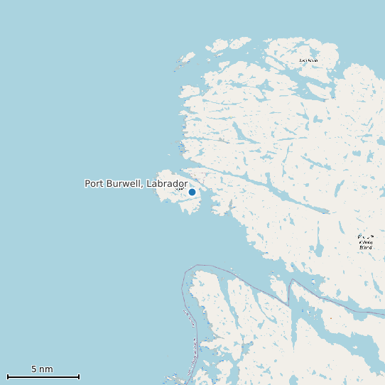 Map of Port Burwell, Labrador Tide Prediction Station