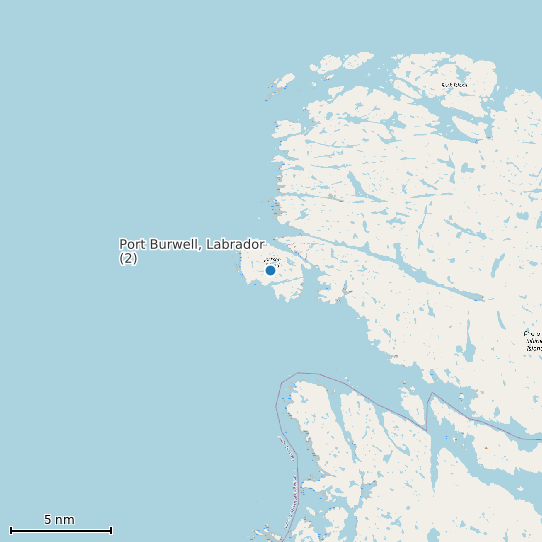 Map of Port Burwell, Labrador (2) Tide Prediction Station