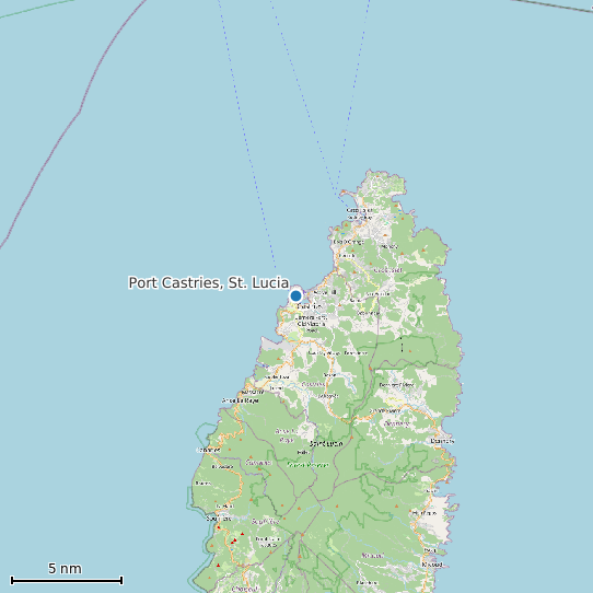 Map of Port Castries, St. Lucia Tide Prediction Station