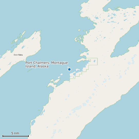 Map of Port Chalmers, Montague Island, Alaska Tide Prediction Station