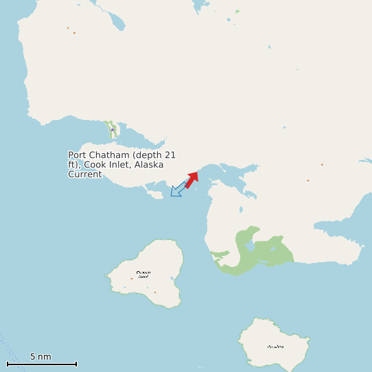 Map of Port Chatham (depth 21 ft), Cook Inlet, Alaska Current Prediction Station