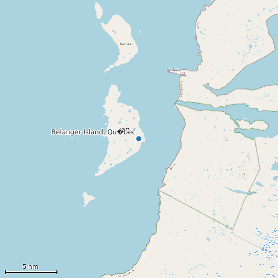 Map of Belanger Island, Qu�bec Tide Prediction Station