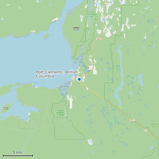 Map of Port Clements, British Columbia Tide Prediction Station