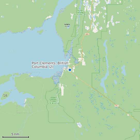 Map of Port Clements, British Columbia (2) Tide Prediction Station