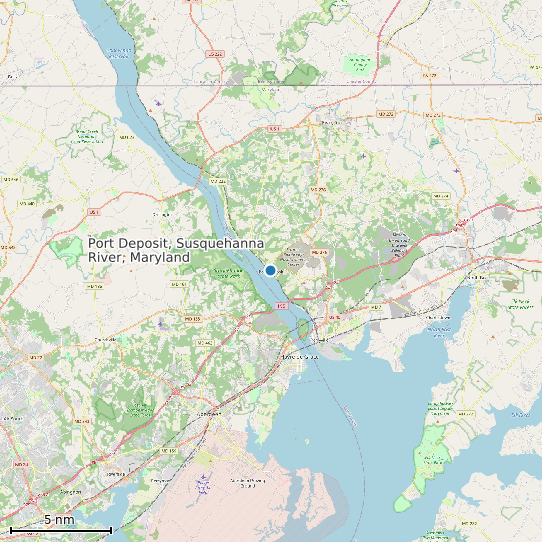 Map of Port Deposit, Susquehanna River, Maryland Tide Prediction Station