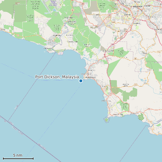 Map of Port Dickson, Malaysia Tide Prediction Station