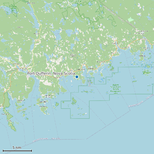 Map of Port Dufferin, Nova Scotia Tide Prediction Station