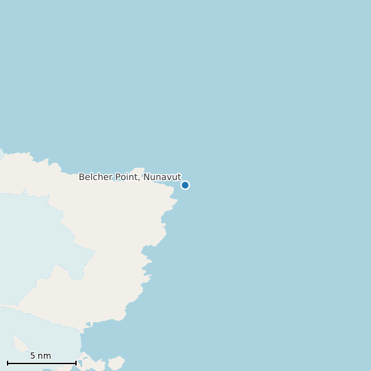 Map of Belcher Point, Nunavut Tide Prediction Station