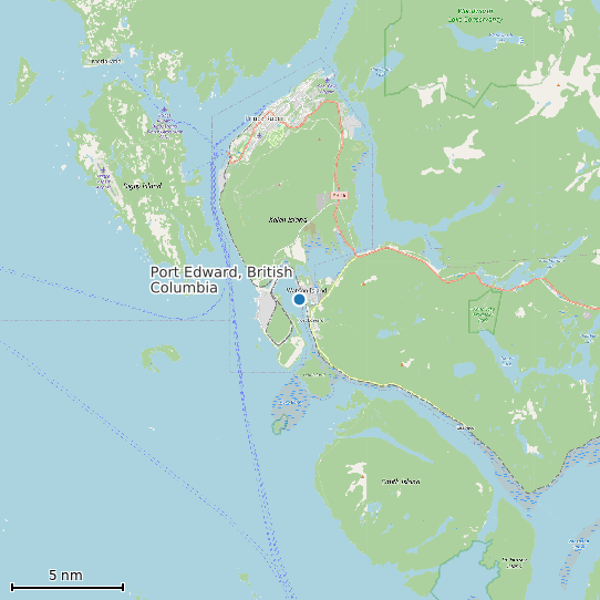 Map of Port Edward, British Columbia Tide Prediction Station