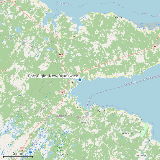 Map of Port Elgin, New Brunswick Tide Prediction Station