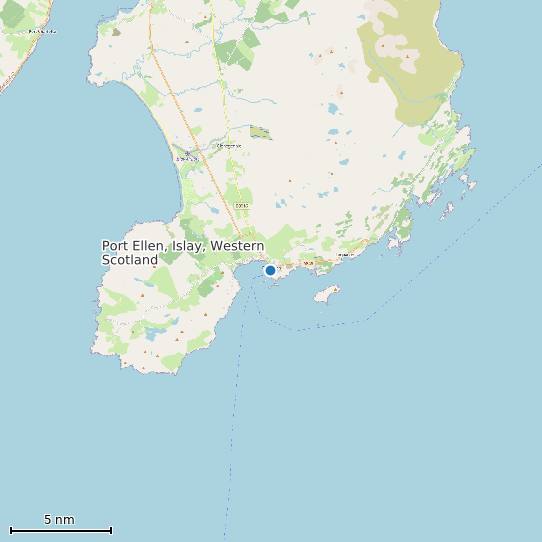 Map of Port Ellen, Islay, Western Scotland Tide Prediction Station